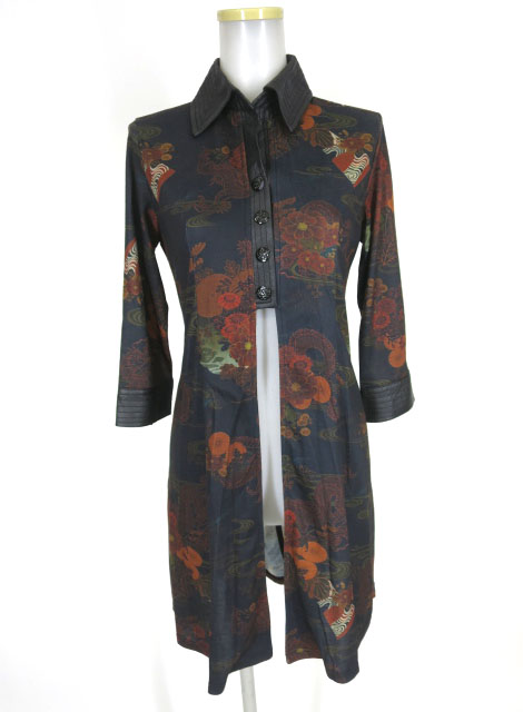 Qutie Frash ロング丈和柄ブラウス