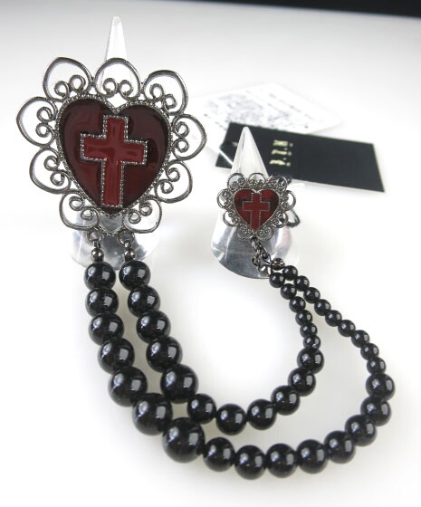 BPN ハートクロスダブルリング