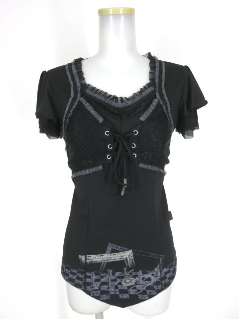 Ozz Croce チェスプリント半袖カットソー