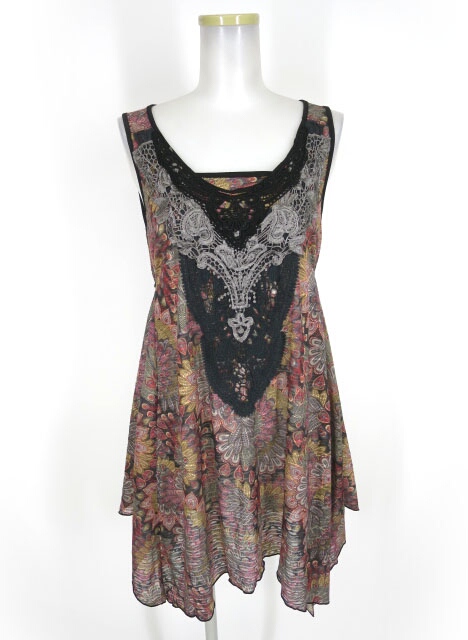 Rozen Kavalier 孔雀柄ノースリーブチュニック