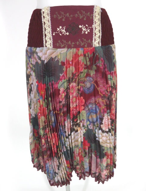 OZZ ONESTE 和柄プリーツシフォン2wayスカート