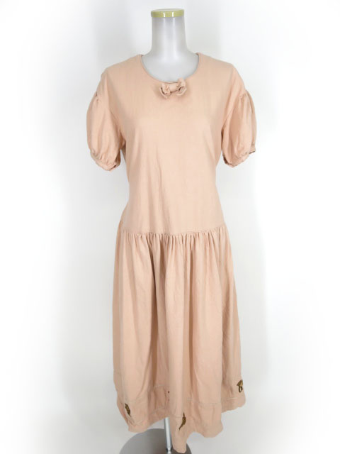 STREET ORGAN テディベア刺繍パフスリーブワンピース