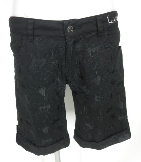 h.NAOTO SEVEN ゴシック柄刺繍ショートパンツ