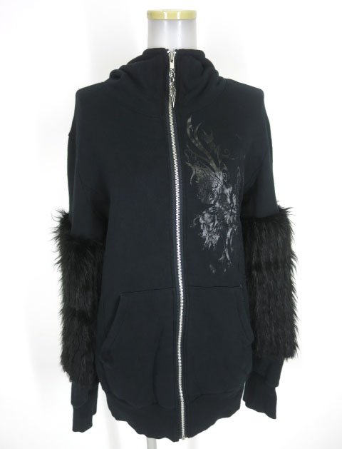 h.NAOTO 袖ファージップパーカー