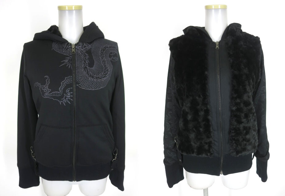 Qutie Frash リバーシブルジップパーカー