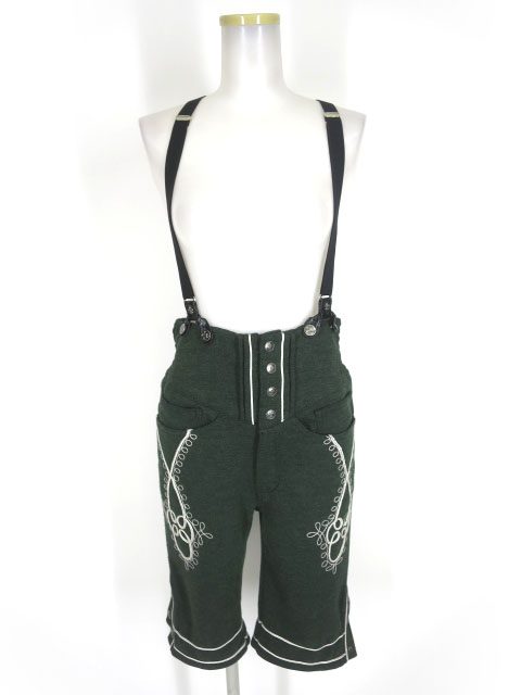 OZZ ANGELO サスペンダー付きツイードハーフパンツ