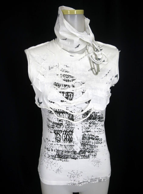 h.ANARCHY ネックカバー付きダメージノースリーブカットソー