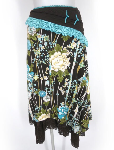 Ozz On レース付き和柄スカート