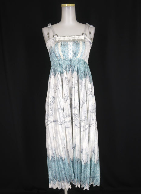 OZZ ANGELO 総柄プリーツノースリーブワンピース