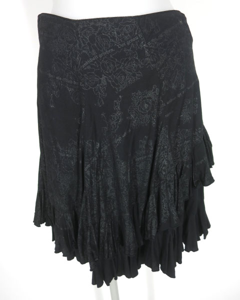 h.NAOTO Blood ローズ柄フリルスカート