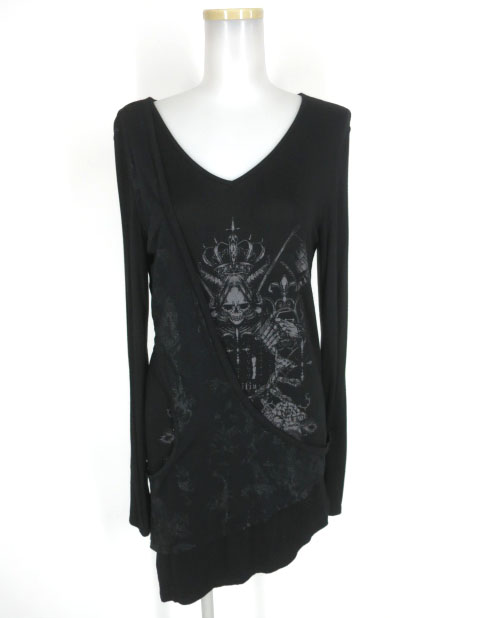 NAOTO SEVEN アシンメトリーレイヤード長袖カットソー