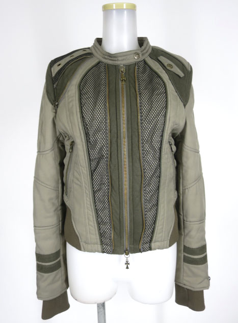 Ozz Croce ボアライナー付き中綿入りジップアップブルゾン