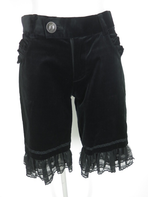 BPN 裾フリル付き別珍ハーフパンツ