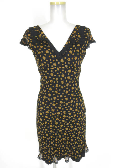 ANNA SUI ドット柄ノースリーブシルクワンピース