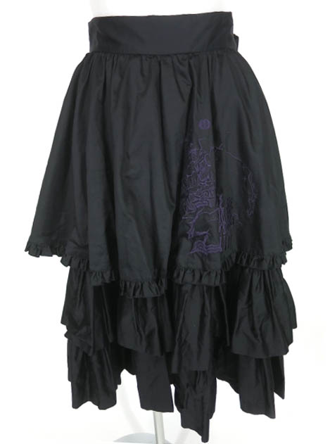 BPN お城刺繍入りフリルスカート
