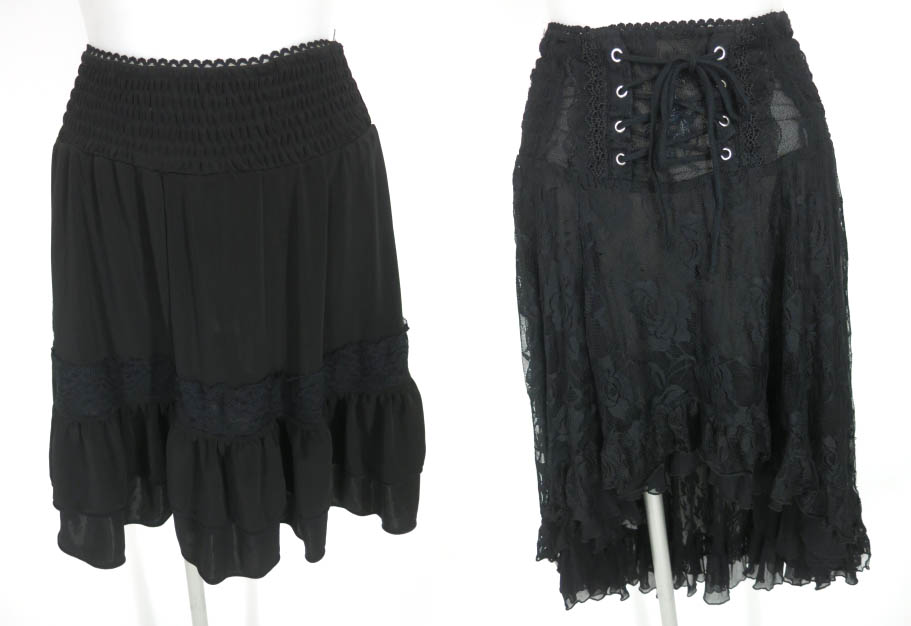 OZZ ONESTE リバーシブル2wayレース後ろロングスカート