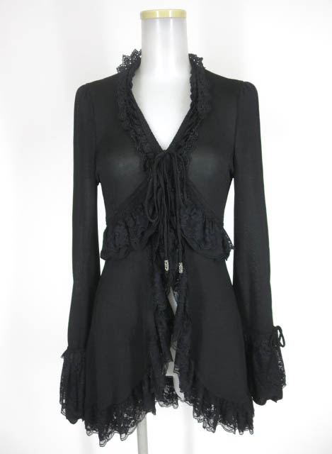 OZZ ANGELO レース付きニットカーディガン