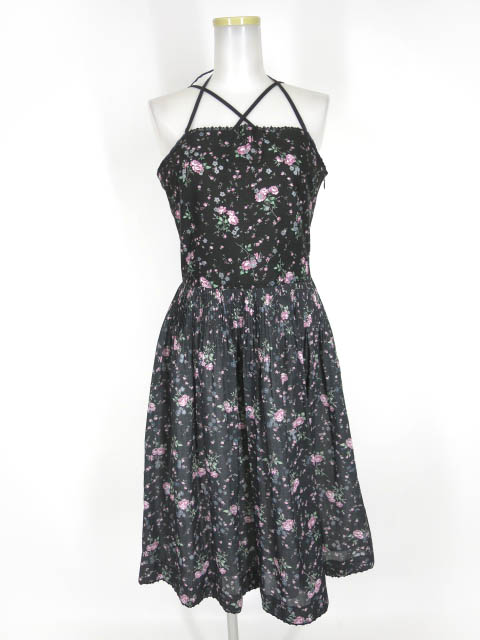 Jane Marple ローズ柄ノースリーブワンピース