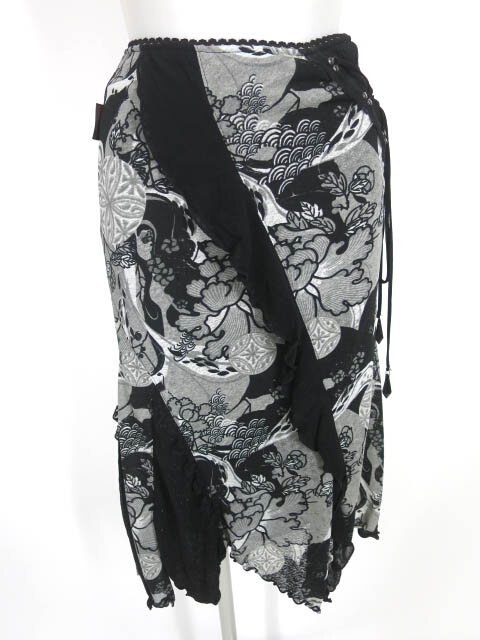 OZZ ONESTE ラメチュール切替和柄スカート