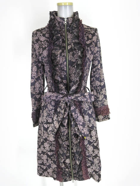 OZZ ONESTE ジップアップジャガードコートワンピース