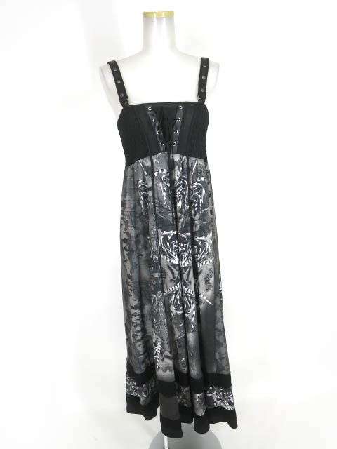 Ozz Croce 孔雀柄ノースリーブロングワンピース