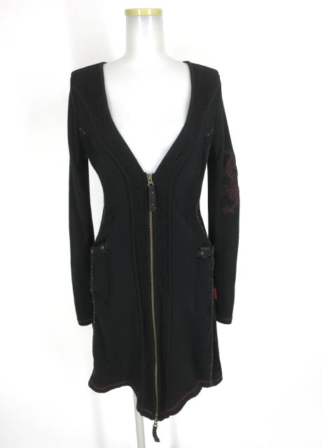 Ozz Croce ジップアップニットワンピースカーディガン