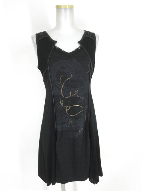 Ozz Croce 龍プリントノースリーブワンピース