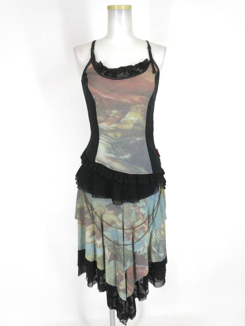 Ozz On 天使プリントメッシュチュールスカート＆キャミソール セット