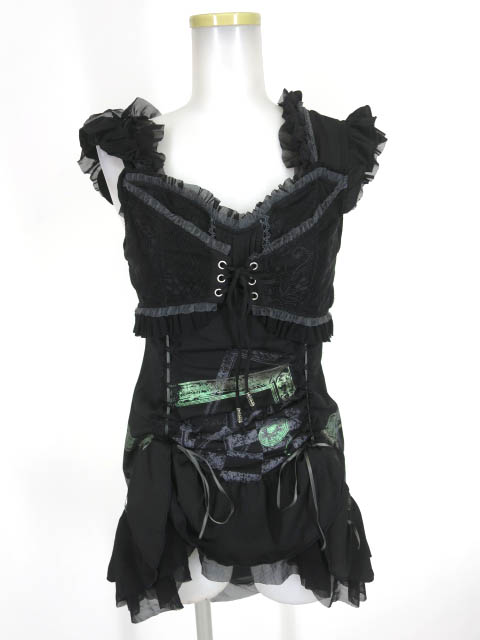 Ozz Croce チェスプリントノースリーブカットソー