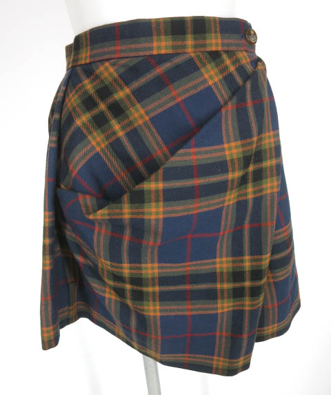 Vivienne Westwood RED LABEL チェック柄アシンメトリースカート