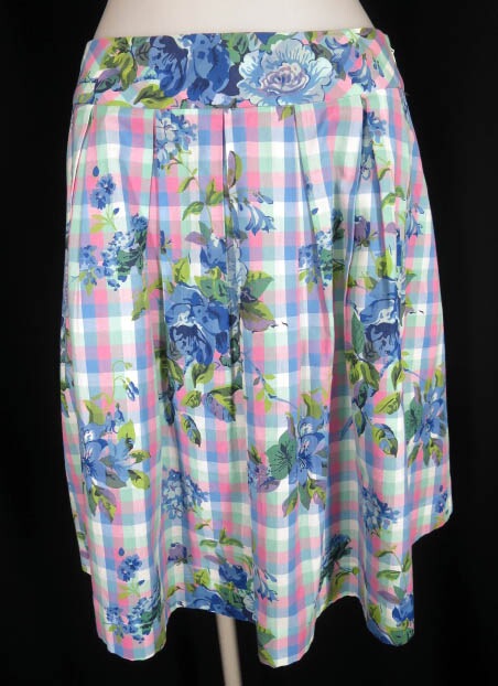 Jane Marple ギンガムチェック花柄ミニスカート