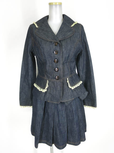 Emily Temple cute セーラー衿デニムジャケット & スカート セット