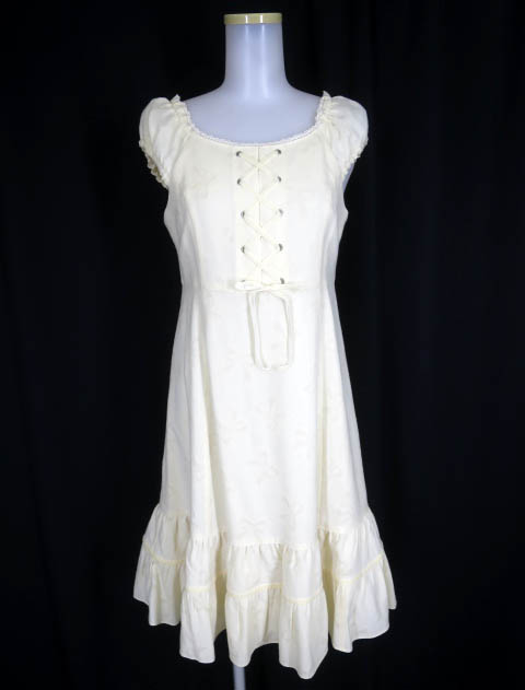 Emily Temple cute リボンジャガードノースリーブワンピース