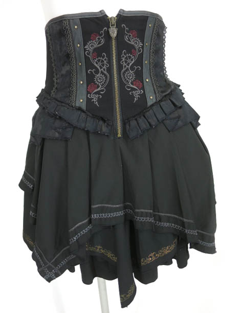 OZZ ONESTE クロス＆ローズ刺繍 コルセットスカート