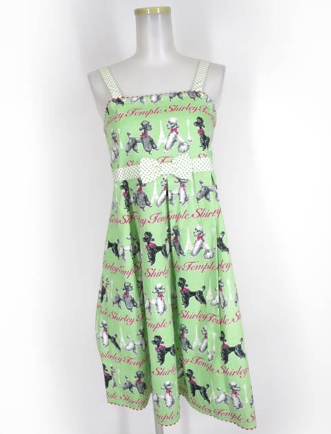 Shirley Temple プードルプリントノースリーブワンピース