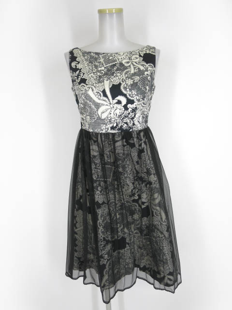 Emily Temple cute レースプリントノースリーブワンピース