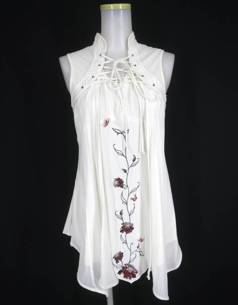 Rozen Kavalier 花刺繍入りノースリーブチュニック