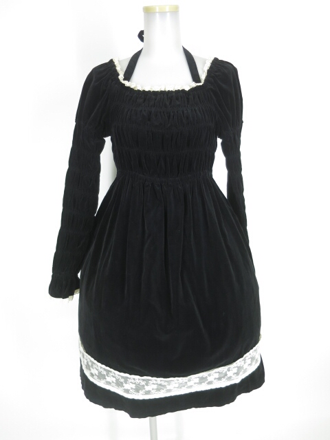 Emily Temple cute ベロアシャーリングワンピース