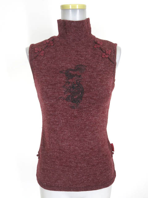 Ozz On hikozoh 龍刺繍ハイネックノースリーブニット