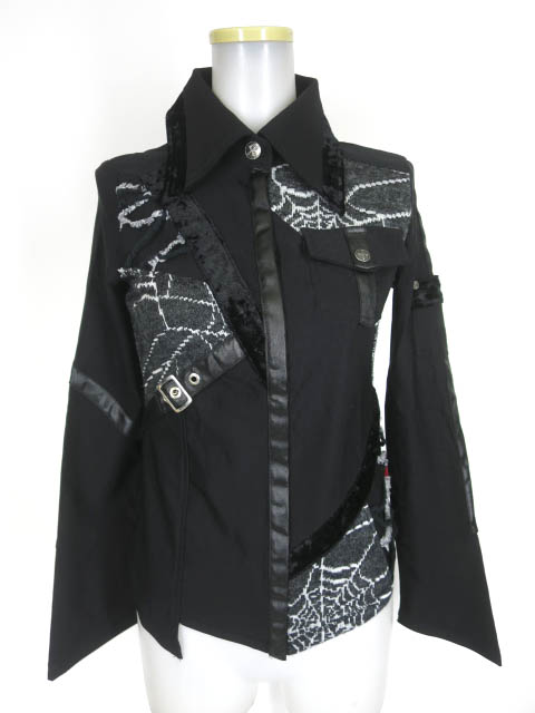 Ozz On hikozoh 蜘蛛の巣ニット切替ブラウス