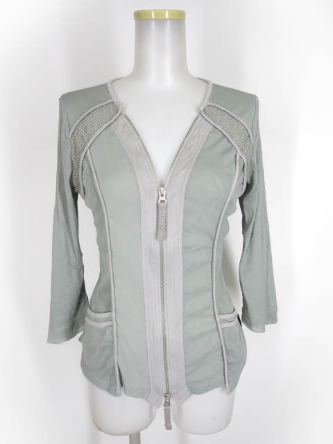 Ozz Croce メッシュチュールジップアップカーディガン