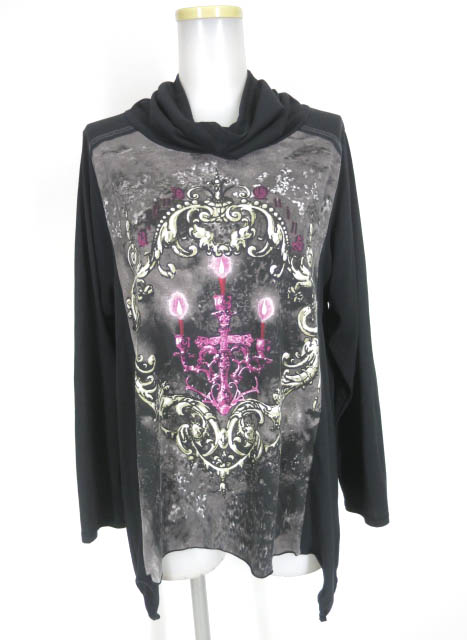 ALGONQUINS 燭台プリントハイネック長袖カットソー