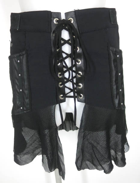 Ozz Croce 編み上げ付きメッシュ切替オーバースカート