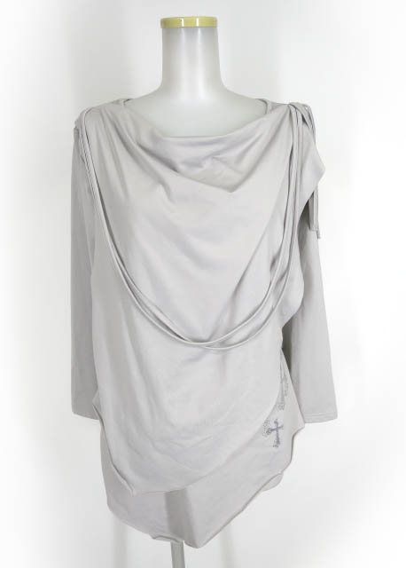 Ozz Croce クロスプリントアシンメトリー長袖カットソー