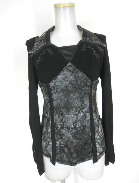 Ozz Croce ホルター付き総柄切替3wayカットソー