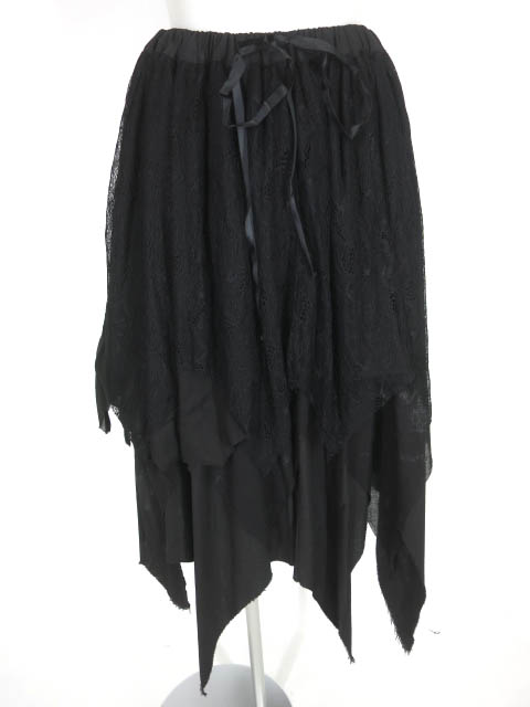 h.NAOTO Blood レース重ねイレギュラーヘムスカート