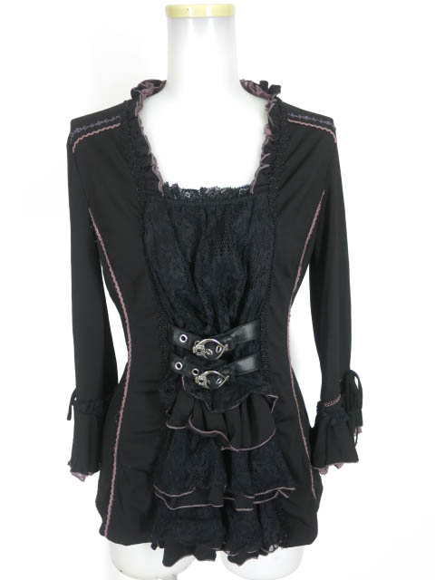 Ozz Croce レース付き七分袖カットソー