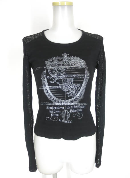 h.NAOTO 袖レース長袖カットソー