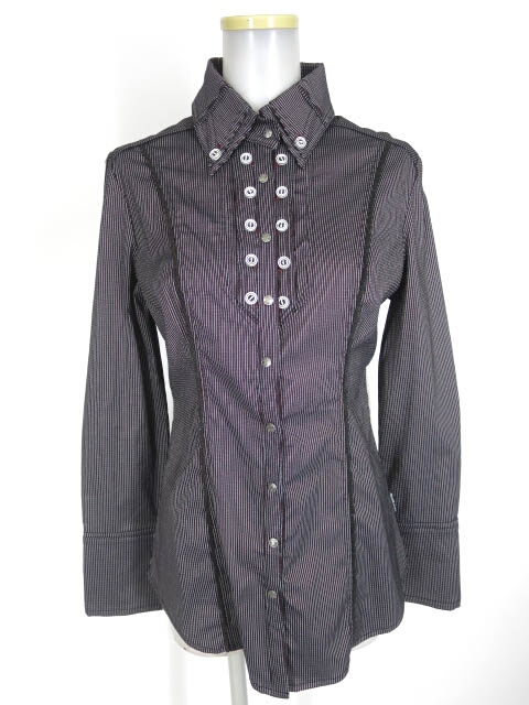 Ozz Croce ジャガードストライプブラウス