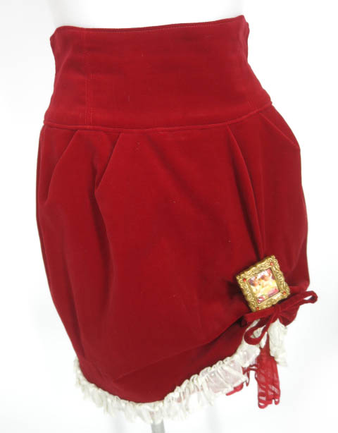 MILK 額縁ブローチ付き別珍スカート